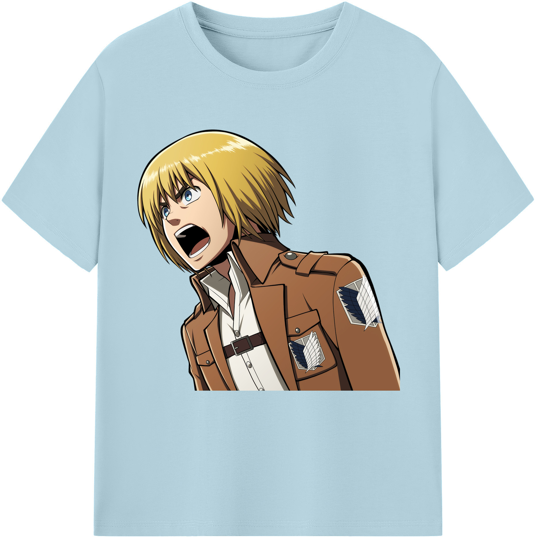 （画像用） 進撃の巨人 アルミン·アルレルト Attack on Titan Armin Arlert 綿100％半袖Tシャツ（フロントプリント）